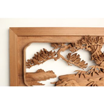 巧介作 木彫欄間 七福神図 2枚1組　R0234Y 