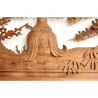 巧介作 木彫欄間 七福神図 2枚1組　R0234Y 