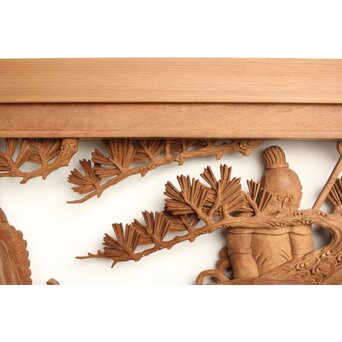 巧介作 木彫欄間 七福神図 2枚1組　R0234Y 