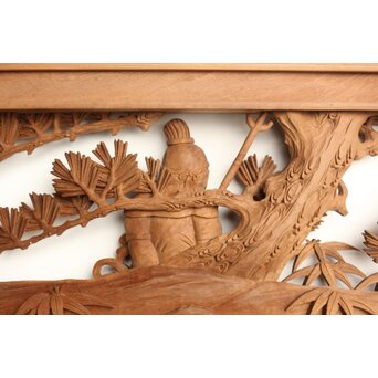 巧介作 木彫欄間 七福神図 2枚1組　R0234Y 