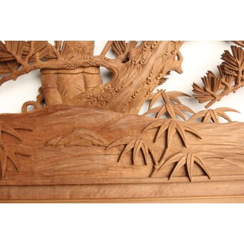 巧介作 木彫欄間 七福神図 2枚1組　R0234Y 