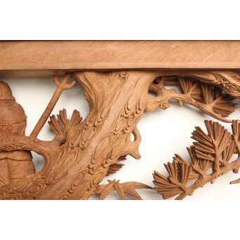 巧介作 木彫欄間 七福神図 2枚1組　R0234Y 