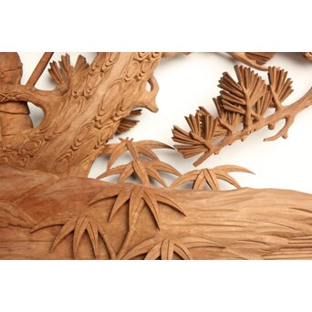 巧介作 木彫欄間 七福神図 2枚1組　R0234Y 