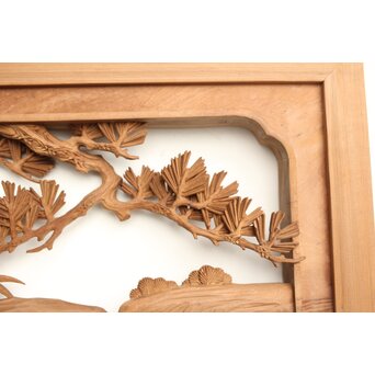 巧介作 木彫欄間 七福神図 2枚1組　R0234Y 