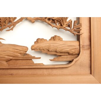 巧介作 木彫欄間 七福神図 2枚1組　R0234Y 