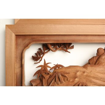 巧介作 木彫欄間 七福神図 2枚1組　R0234Y 