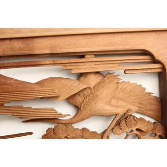 巧介作 木彫欄間 七福神図 2枚1組　R0234Y 