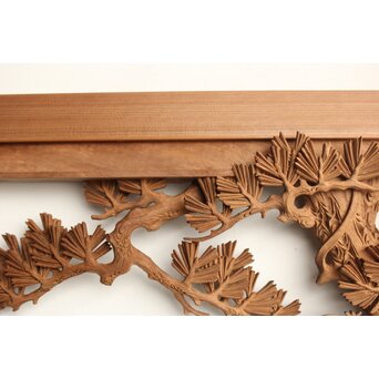 巧介作 木彫欄間 七福神図 2枚1組　R0234Y 