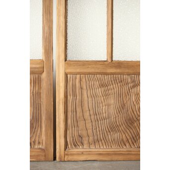 多種ガラス 細分割 緑黄色ガラス建具 2枚1組　GD0121Y 