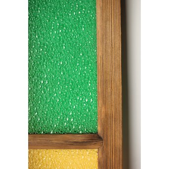 多種ガラス 細分割 緑黄色ガラス建具 2枚1組　GD0121Y 