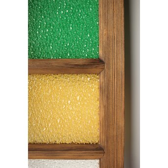 多種ガラス 細分割 緑黄色ガラス建具 2枚1組　GD0121Y 