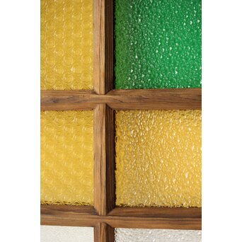 多種ガラス 細分割 緑黄色ガラス建具 2枚1組　GD0121Y 