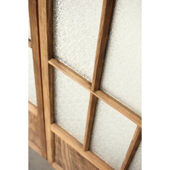 多種ガラス 細分割 緑黄色ガラス建具 2枚1組　GD0121Y 