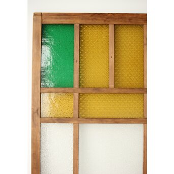 多種ガラス 細分割 緑黄色ガラス建具 2枚1組　GD0121Y 