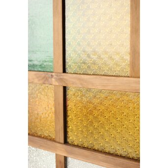 多種ガラス 細分割 緑黄色ガラス建具 2枚1組　GD0121Y 