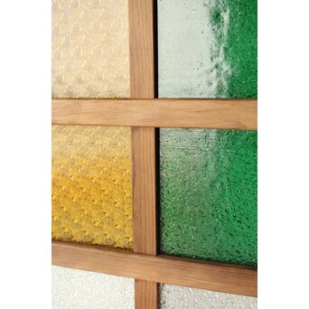 多種ガラス 細分割 緑黄色ガラス建具 2枚1組　GD0121Y 