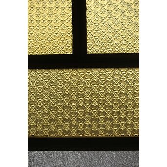 多種ガラス 細分割 緑黄色ガラス建具 2枚1組　GD0121Y 