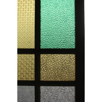 多種ガラス 細分割 緑黄色ガラス建具 2枚1組　GD0121Y 
