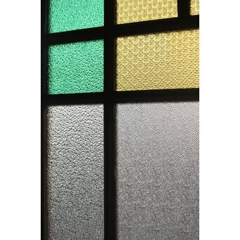 多種ガラス 細分割 緑黄色ガラス建具 2枚1組　GD0121Y 