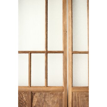 多種ガラス 細分割 緑黄色ガラス建具 2枚1組　GD0121Y 