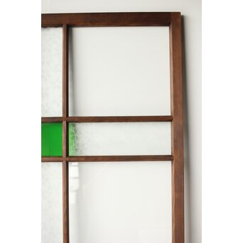 桜模様と緑色ガラスの建具 2枚1組　GD0122YD 