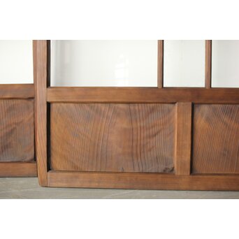 桜模様と緑色ガラスの建具 2枚1組　GD0122YD 