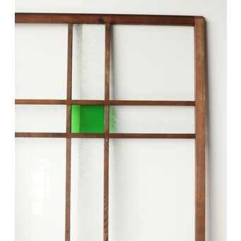 桜模様と緑色ガラスの建具 2枚1組　GD0122YD 