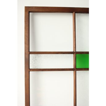 桜模様と緑色ガラスの建具 2枚1組　GD0122YD 