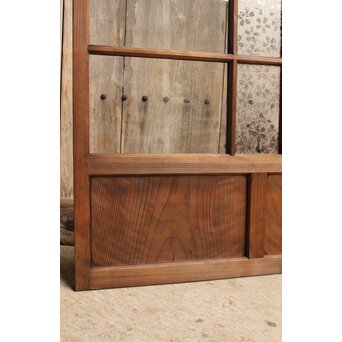 桜模様と緑色ガラスの建具 2枚1組　GD0122YD 