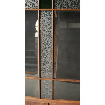 桜模様と緑色ガラスの建具 2枚1組　GD0122YD 