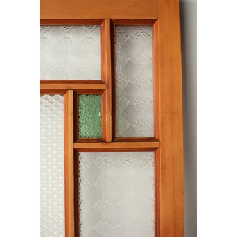 プレスと緑色ガラスの中型建具 2枚1組　GD0124 