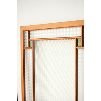 プレスと緑色ガラスの中型建具 2枚1組　GD0124 