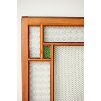 プレスと緑色ガラスの中型建具 2枚1組　GD0124 