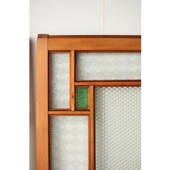 プレスと緑色ガラスの中型建具 2枚1組　GD0124 