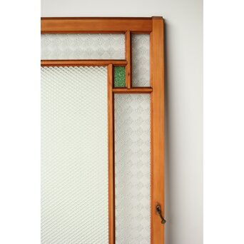 プレスと緑色ガラスの中型建具 2枚1組　GD0124 