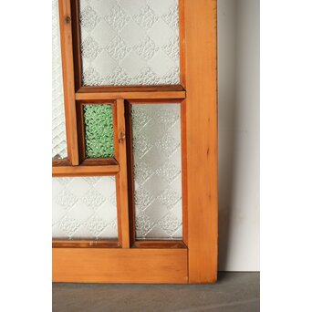 プレスと緑色ガラスの中型建具 2枚1組　GD0124 