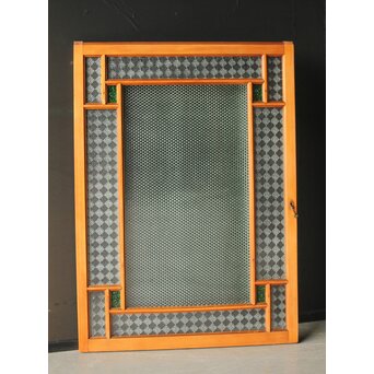 プレスと緑色ガラスの中型建具 2枚1組　GD0124 