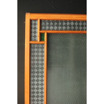 プレスと緑色ガラスの中型建具 2枚1組　GD0124 