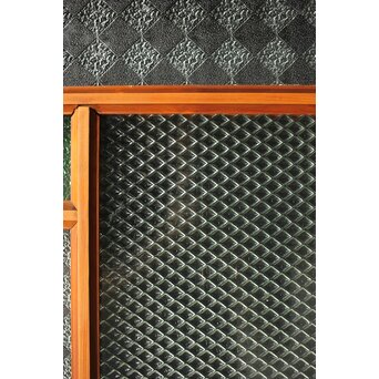 プレスと緑色ガラスの中型建具 2枚1組　GD0124 