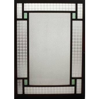 プレスと緑色ガラスの中型建具 2枚1組　GD0124 