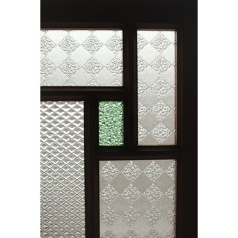 プレスと緑色ガラスの中型建具 2枚1組　GD0124 