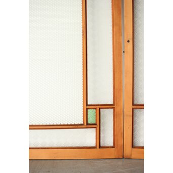 プレスと緑色ガラスの中型建具 2枚1組　GD0124 