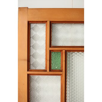 プレスと緑色ガラスの中型建具 2枚1組　GD0124 