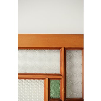 プレスと緑色ガラスの中型建具 2枚1組　GD0124 