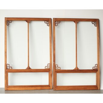 蝶型隅化粧 中型ゆらゆらガラス戸M 2枚1組　GD0125
