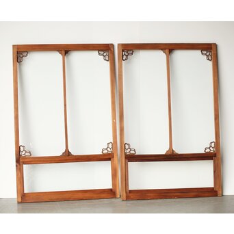 蝶型隅化粧 中型ゆらゆらガラス戸M 2枚1組　GD0125 