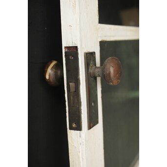 白いアンティークガラスドア　D186 