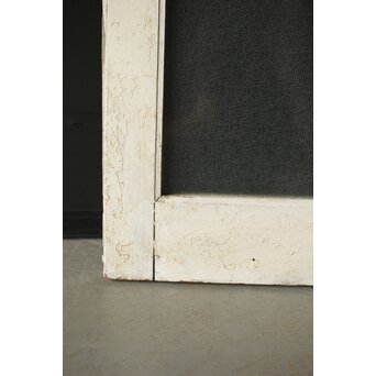 白いアンティークガラスドア　D186 