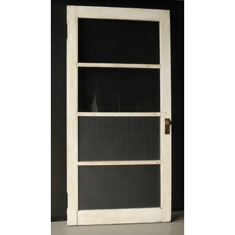 白いアンティークガラスドア　D186 
