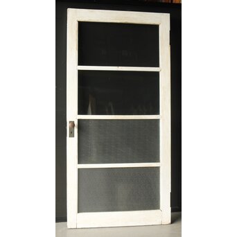 白いアンティークガラスドア　D186